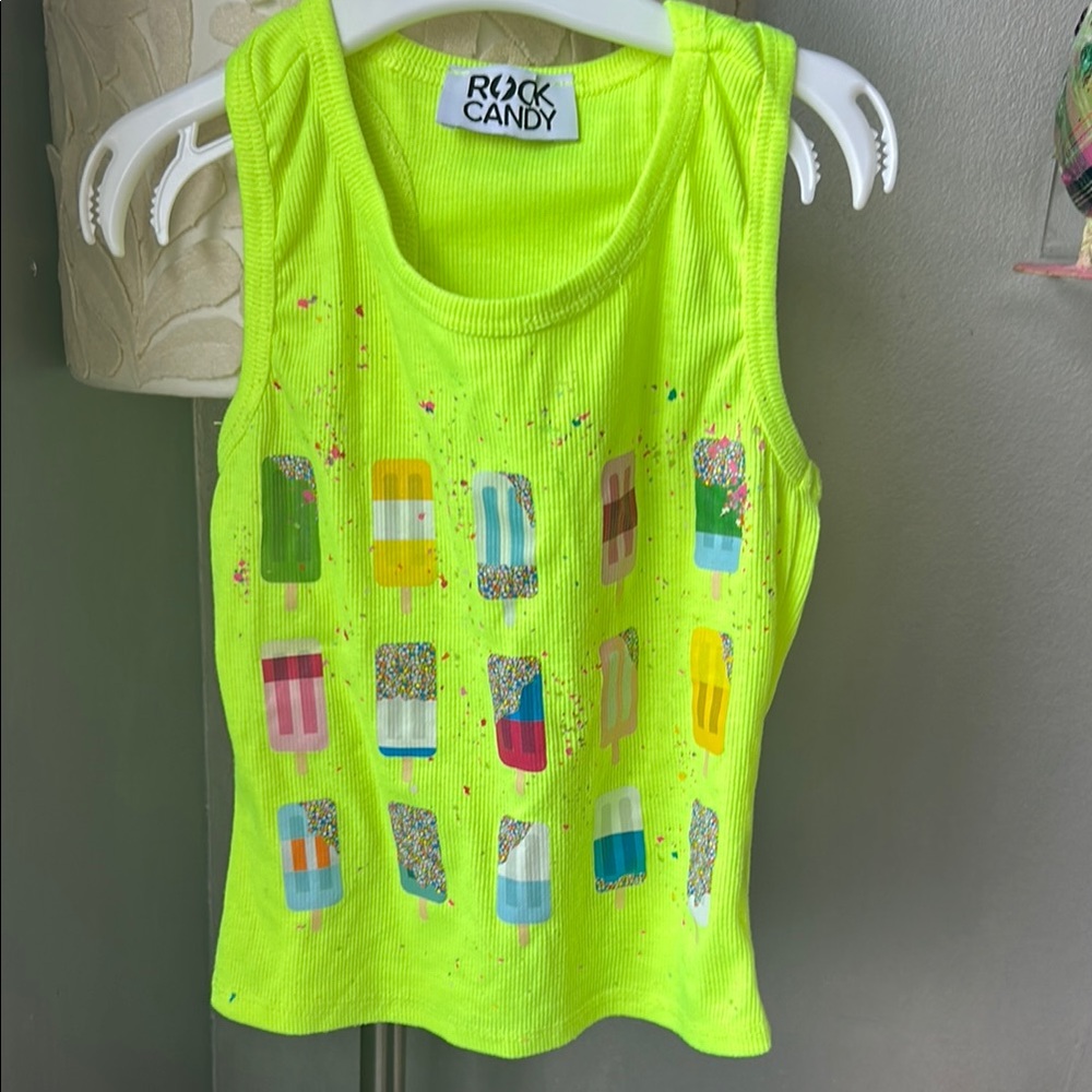 Rock Candy Vibrant neon  Lime Kids Tank Top